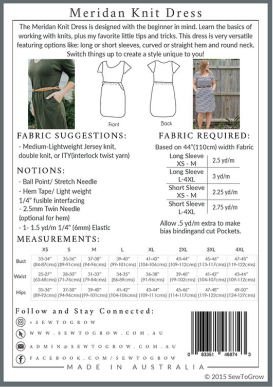 Meridan Knit Dress Pattern Fabco NZ Limited