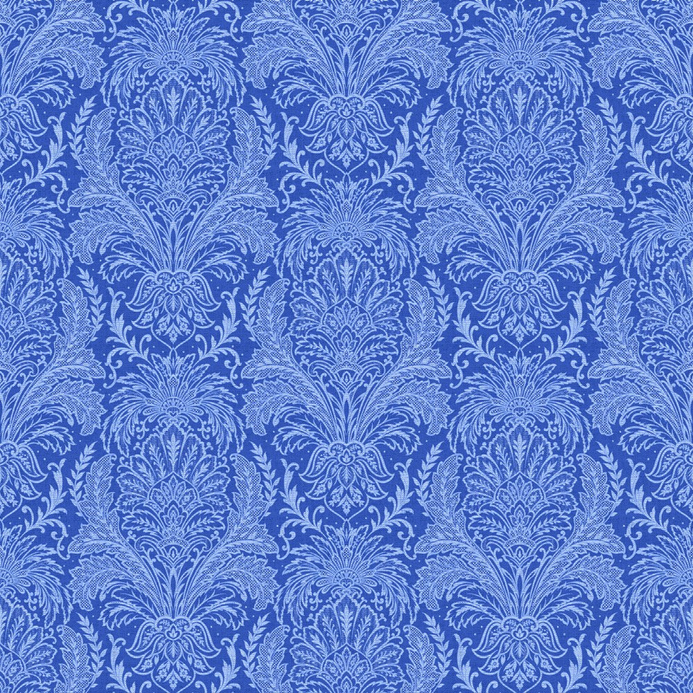 DAMASK - MID BLUE || DELFT DYNASTY || Northcott Studio