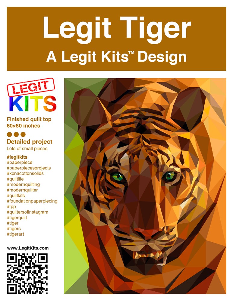 Legit Kits - Legit Tiger Foundation Paper Pieced Pattern