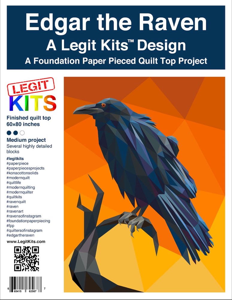 Legit Kits - Edgar the Raven Foundation Paper Pieced Pattern