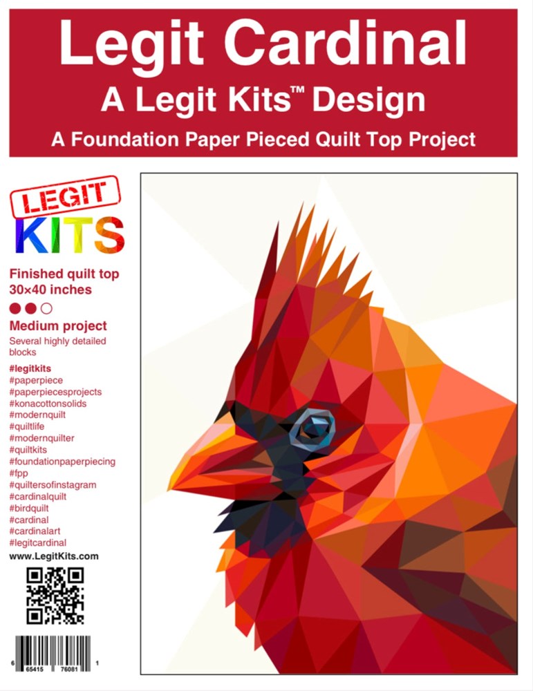 Legit Kits - Legit Cardinal Foundation Paper Pieced Pattern