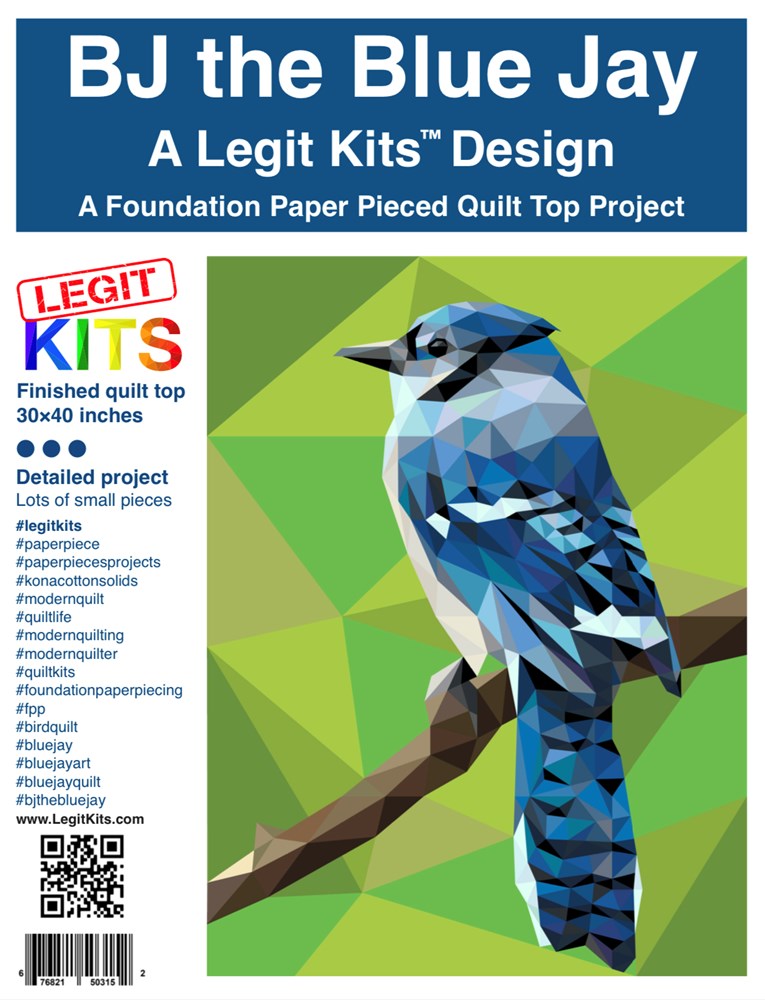 Legit Kits - BJ the Blue Jay Foundation Paper Pieced Pattern