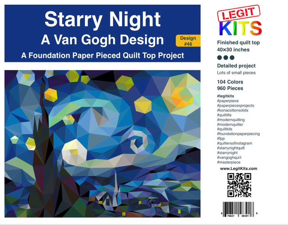 Legit Kits - Starry Night Foundation Paper Pieced Pattern