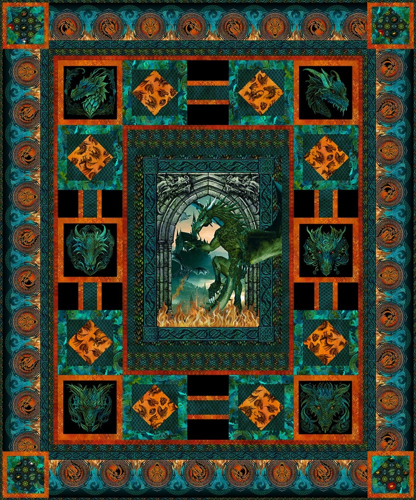 DRAGONS - EMERALD REIGN - Quilt Pattern ||  || In the Beginning