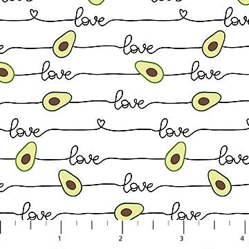 Love Avocado Stripe - WHITE II AVOCADO LOVE