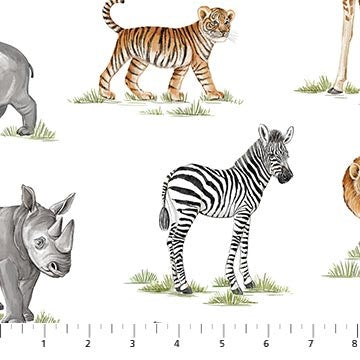 Baby Animals - WHITE MULTI II BABY SAFARI