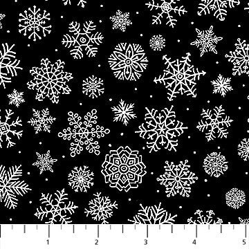 Large Snowflake - BLACK WHITE II SANTA&#39;S TREE FARM