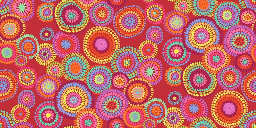 Mosaic Circles - Red II Stash II Kaffe Fassett Collective