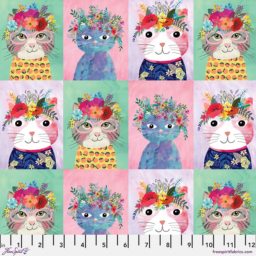 Floral Kitties - Multi II Floral Pets II Mia Charro